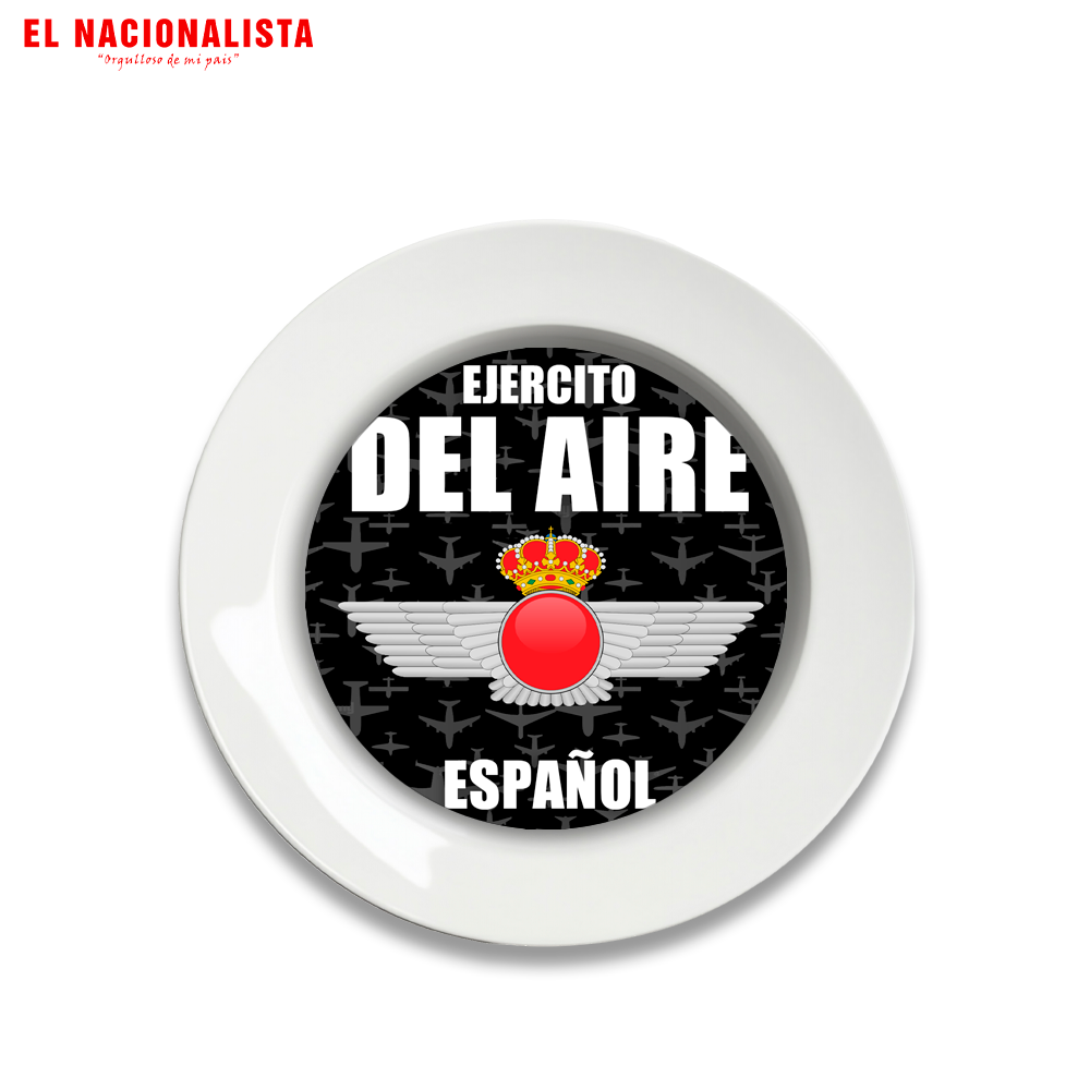 Plato Decorativo Ejército del Aire Español – Plato de Cerámica con Emblema del Ejército del Aire