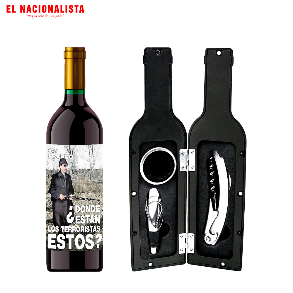 Kit Sacacorchos Soy Franco donde están los Terroristas – Set para Amantes del Vino Soy Franco donde están los Terroristas