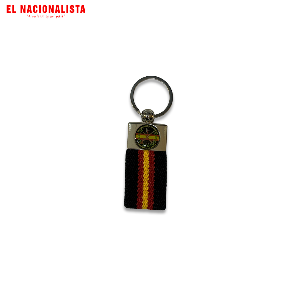 Llavero de Tela Ejército de Tierra – Cinta Bandera España Negro
