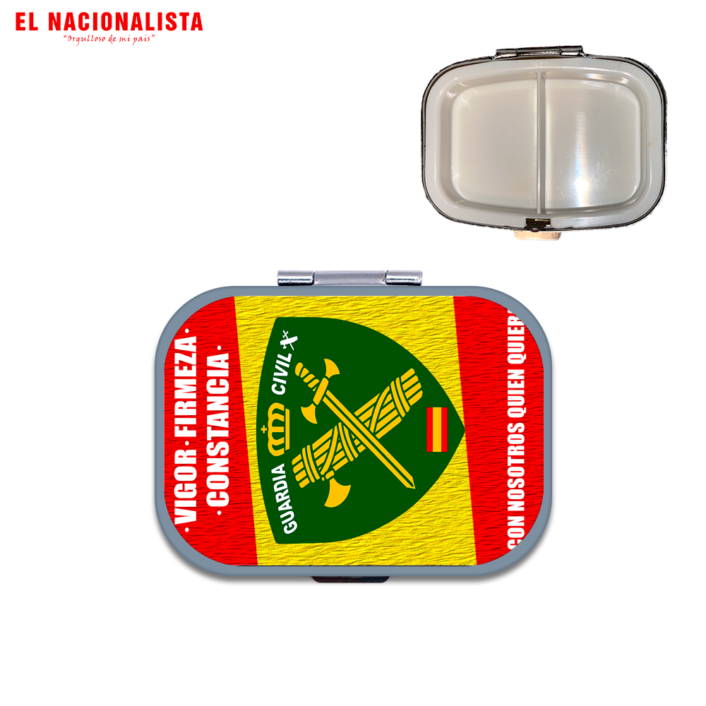 Pastillero Metálico Cuadrado Guardia Civil – Organizador Compacto Guardia Civil