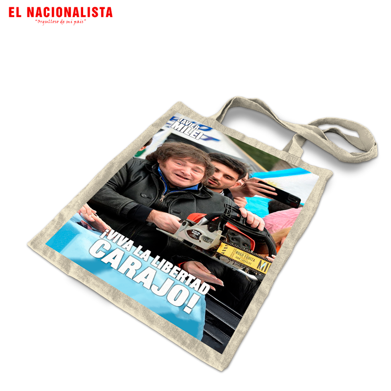 Bolsa de Tela Tote Bag Javier Milei – Bolso Viva la Libertad Carajo