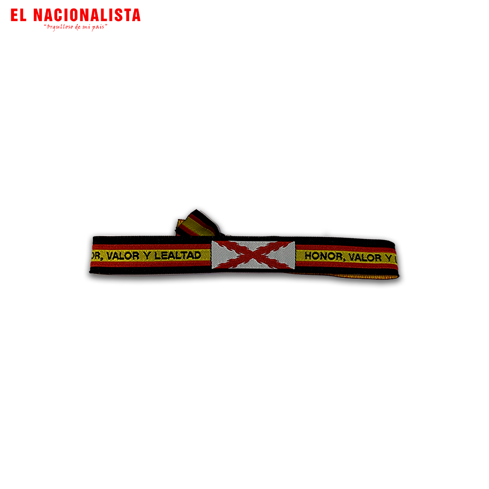 Pulsera Honor Valor y Lealtad – Cruz Borgoña Negra