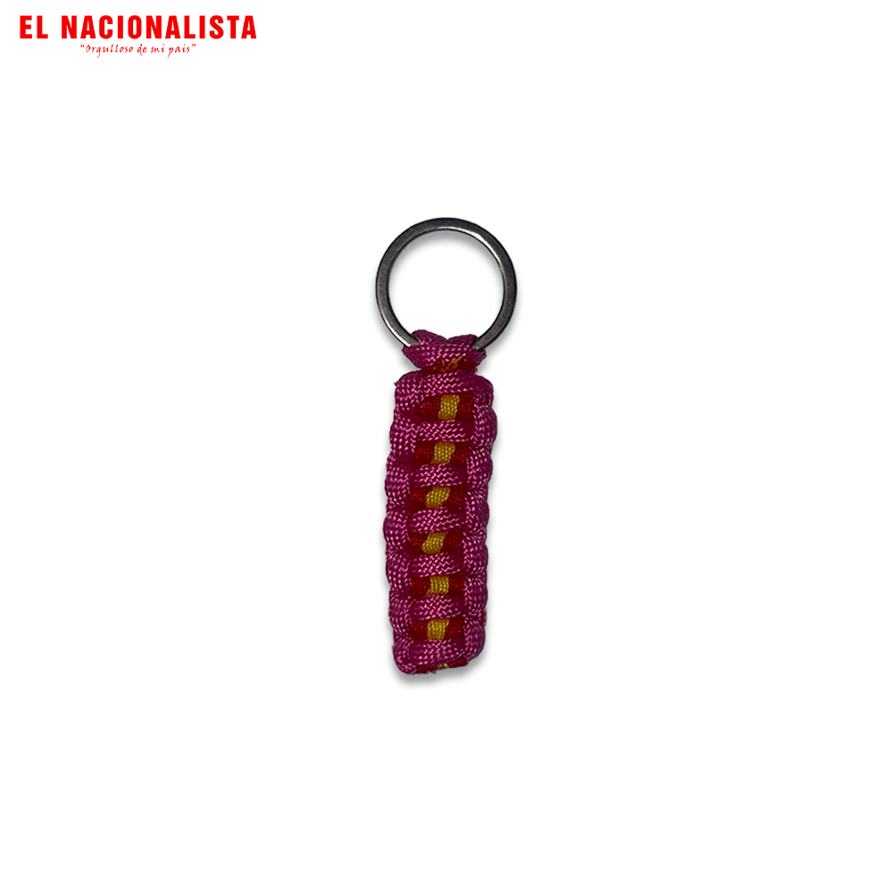 Llavero de Tela Paracord Bandera de España – Rosa y Amarillo
