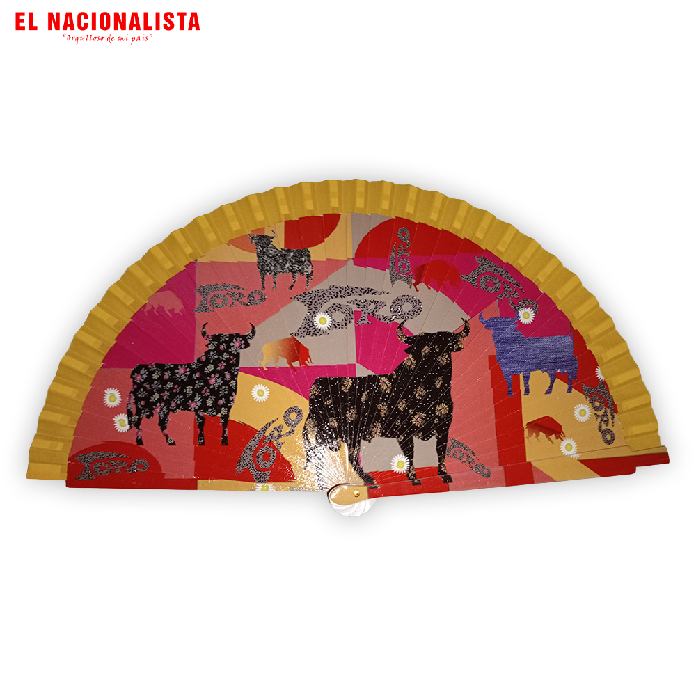 Abanico "Toros de España" – Diseño Multicolor