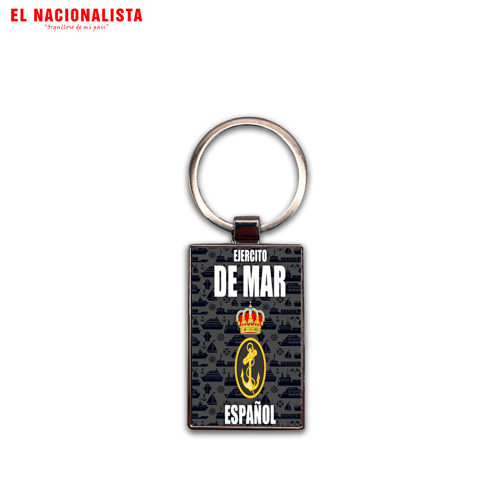 Llavero Rectangular Metálico Ejército de Mar Español – Accesorio con Emblema del Ejército de Mar