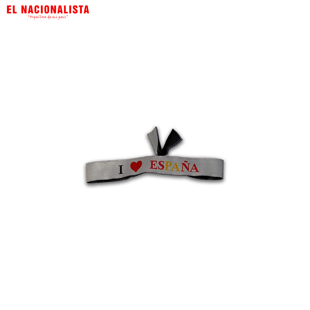 Pulsera I Love España – Blanca Corazón Rojo