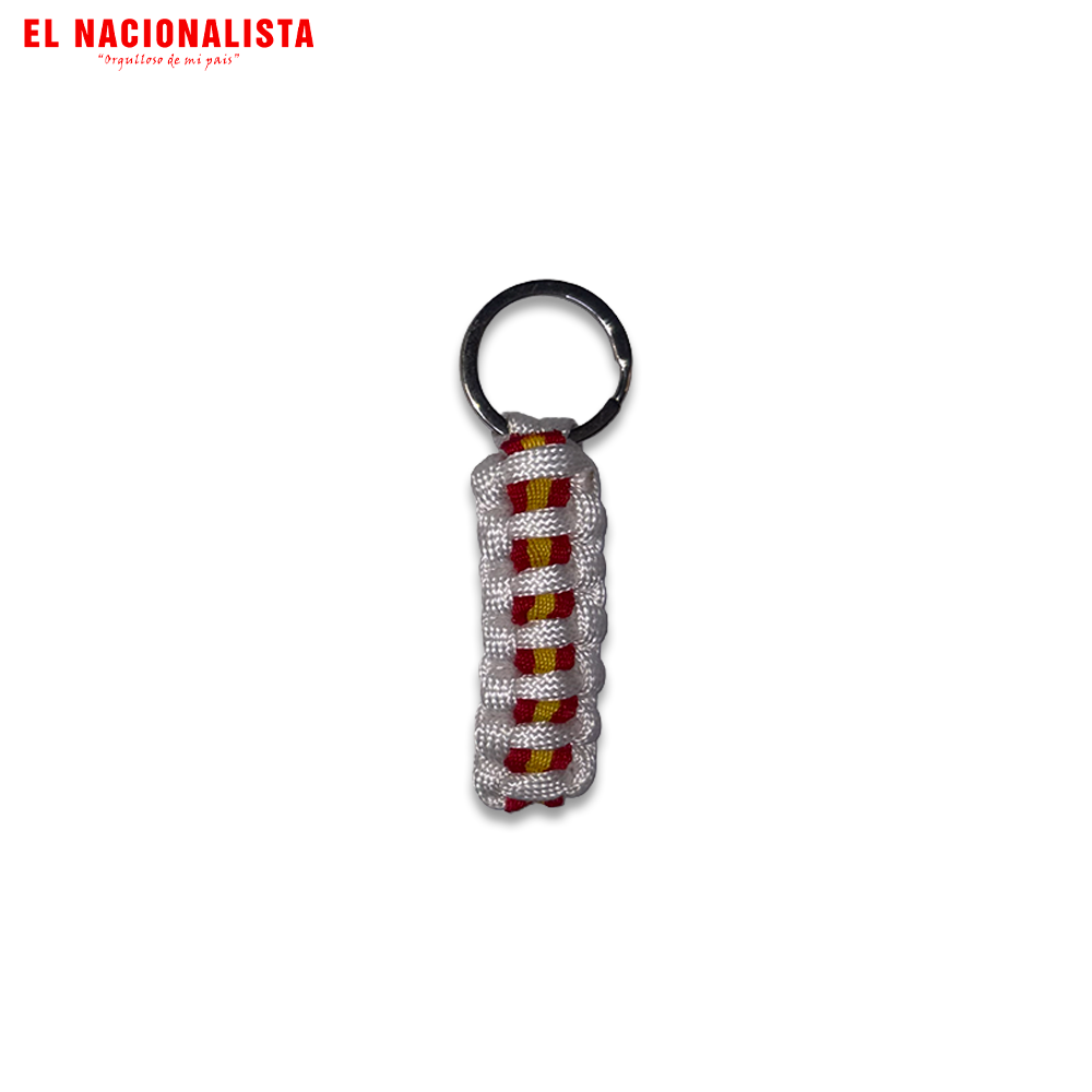 Llavero de Tela Paracord Bandera de España – Blanco Rojo Amarillo
