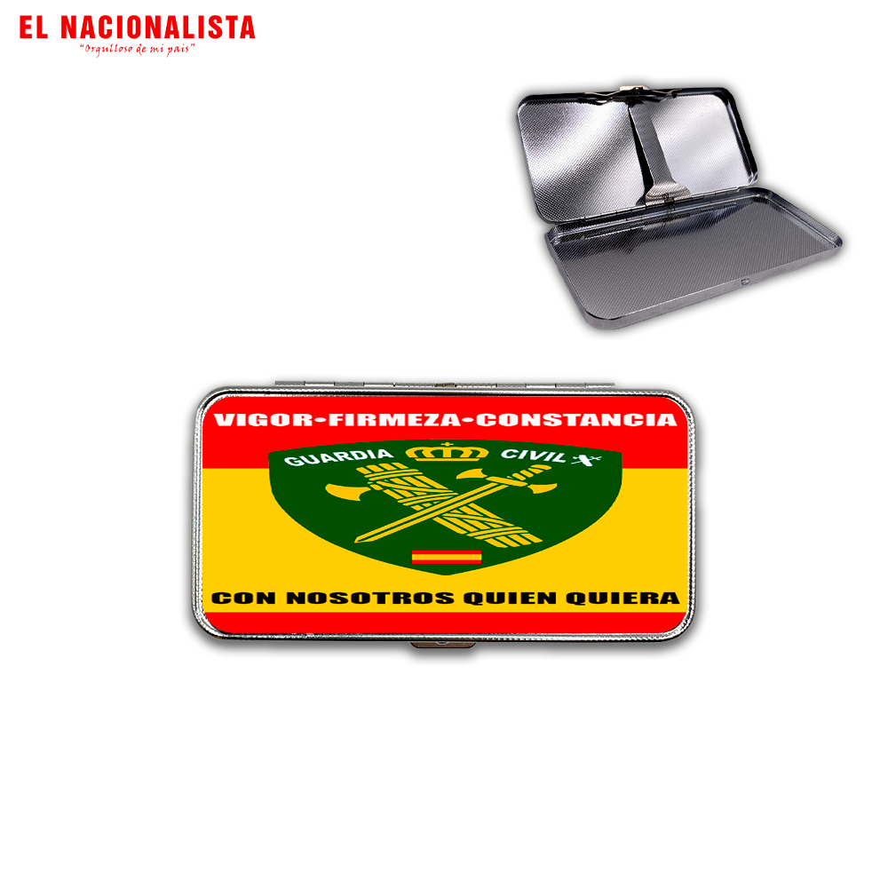 Pitillera Metálica Guardia Civil España – Estuche de Bolsillo con Emblema de la Guardia Civil