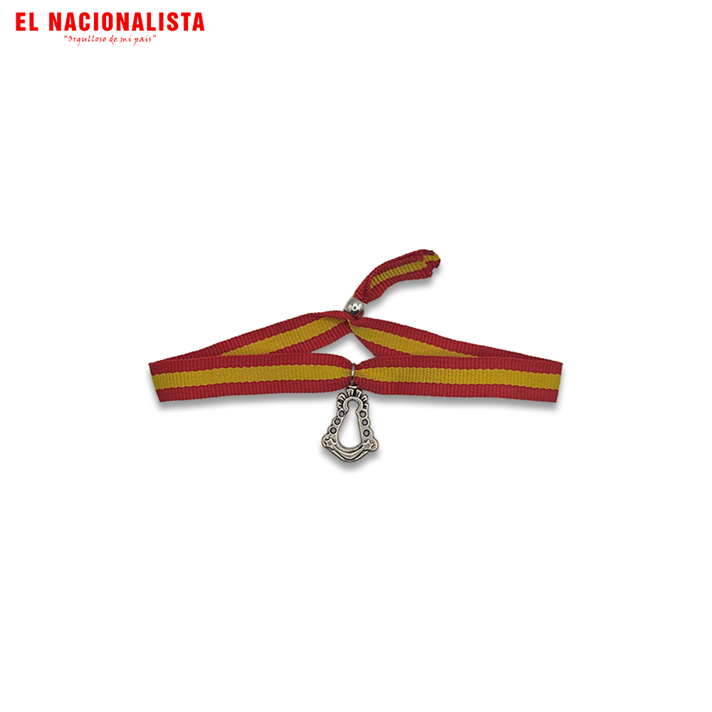 Pulsera de Tela Bandera De España con Dije del Roció