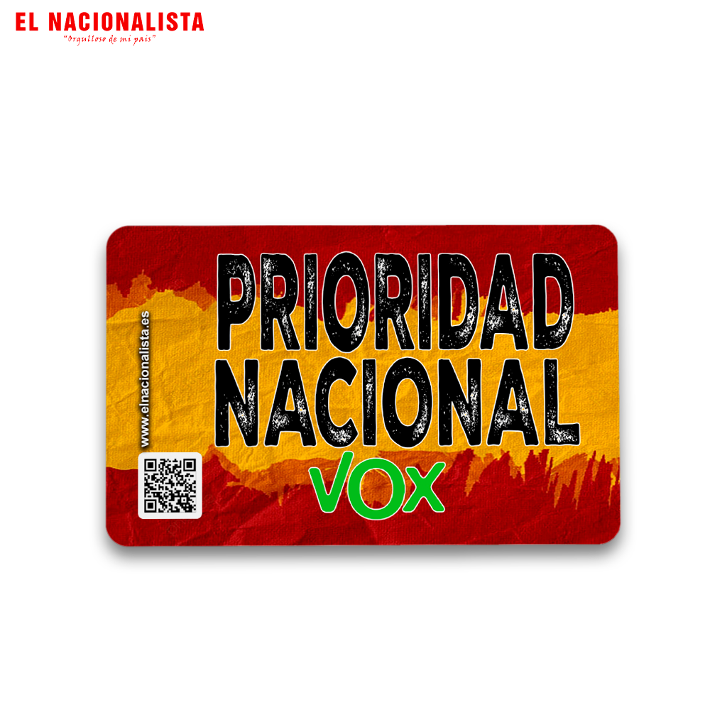 Imán Cuadrado Prioridad Nacional Vox