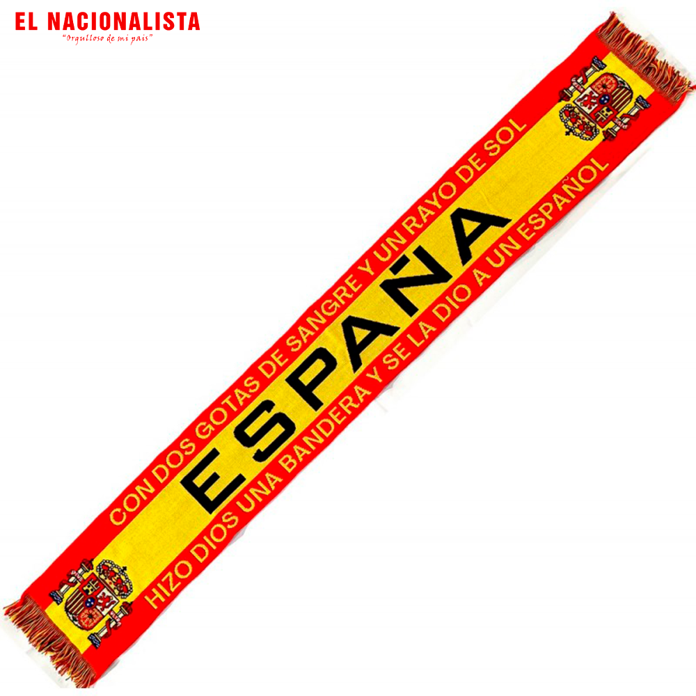 Bufanda "Con dos gotas de sangre y un rayo de sol hizo dios una bandera y se la dio a un español"
