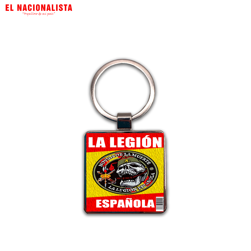Llavero Cuadrado Metálico Legión Española Novios de la Muerte – Accesorio con Emblema Legionario