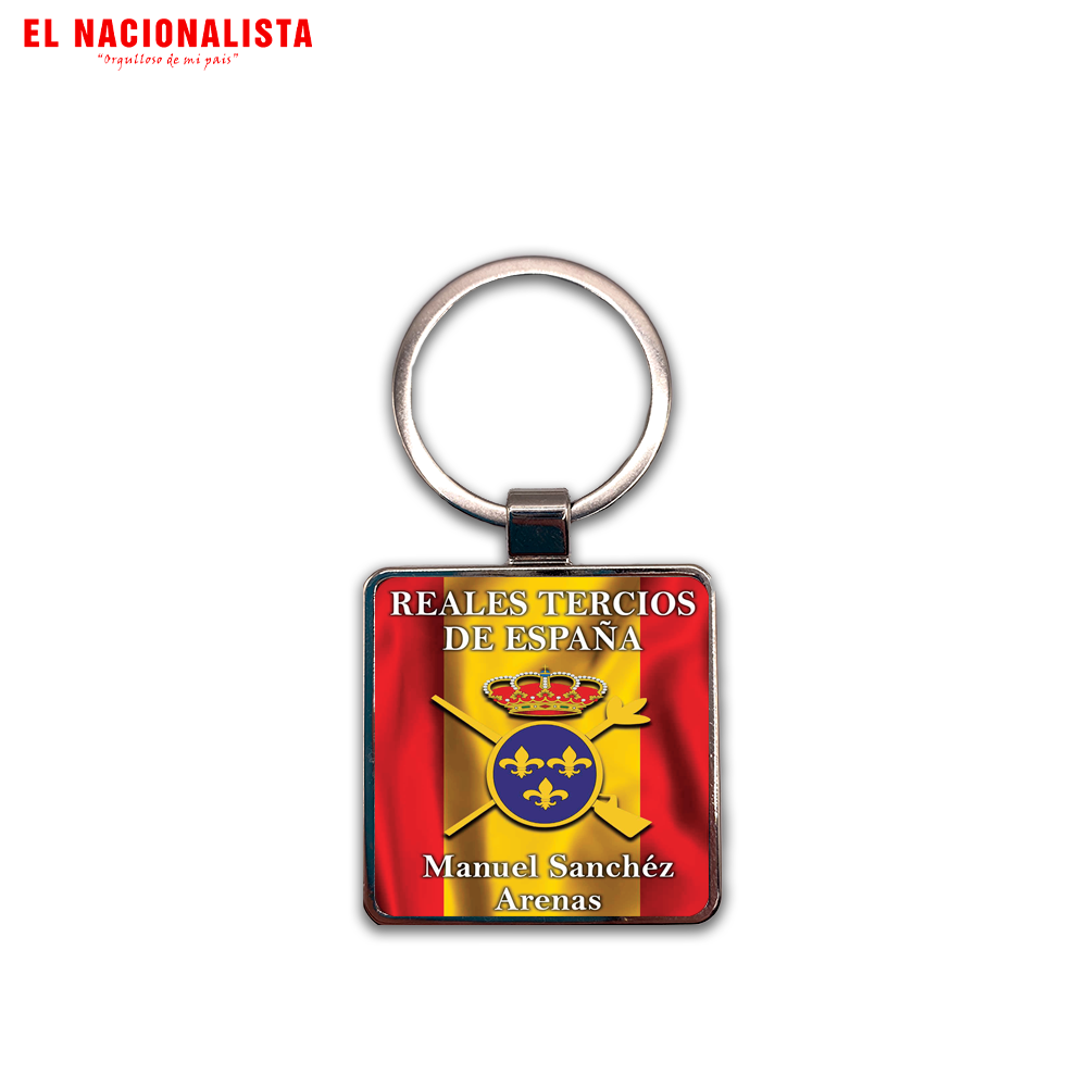 Llavero Cuadrado Metálico Tercios de España – Accesorio Tercios de España