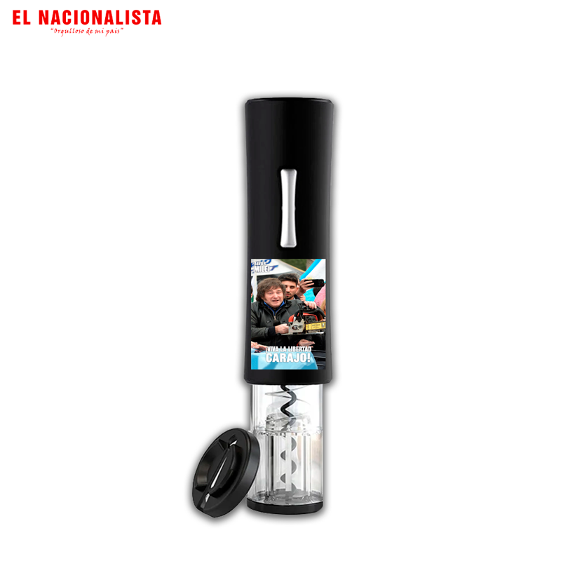 Sacacorchos Eléctrico Javier Milei – Abridor Automático Viva la Libertad