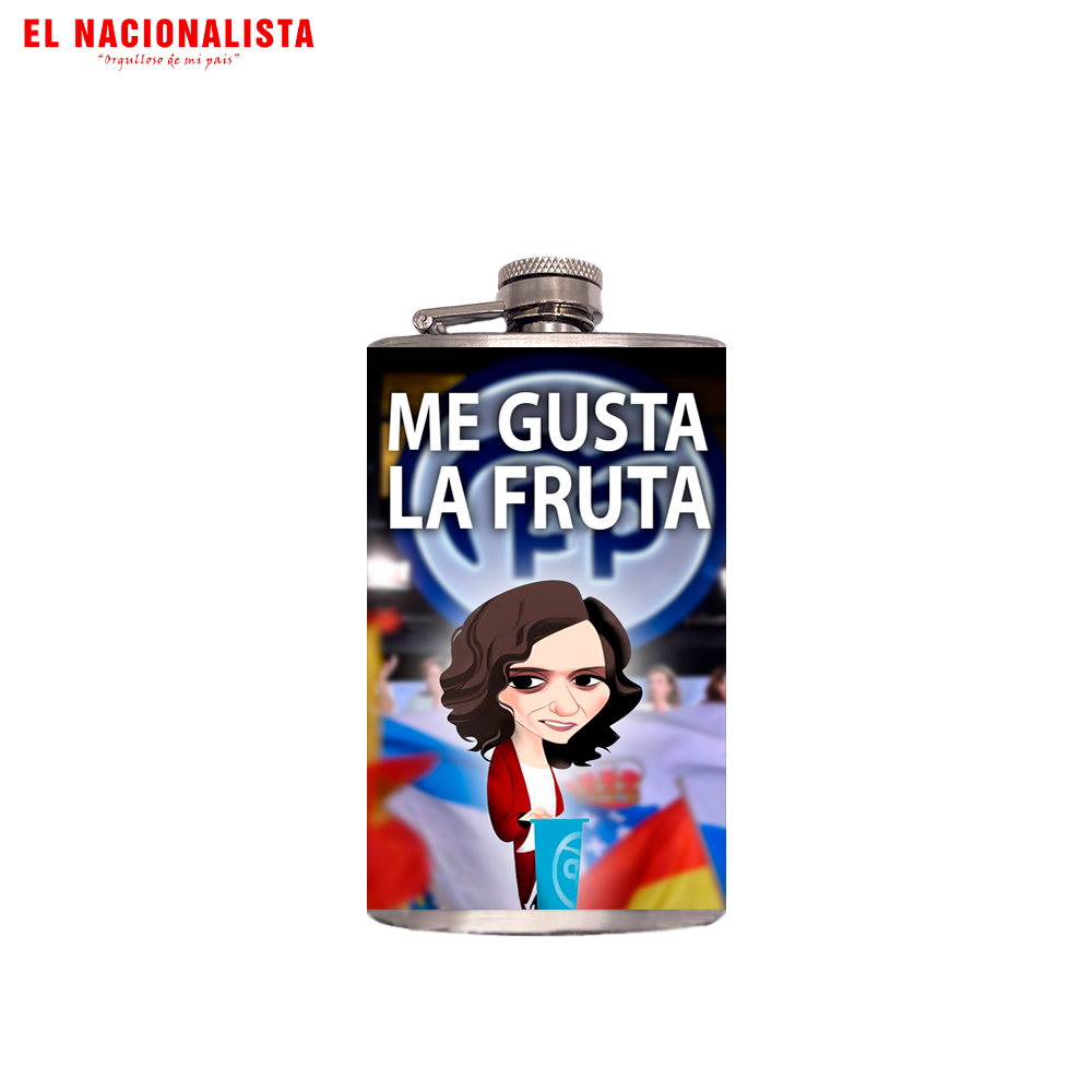 Petaca Metálica Me gusta la Fruta – Licorera de Bolsillo Me gusta la Fruta
