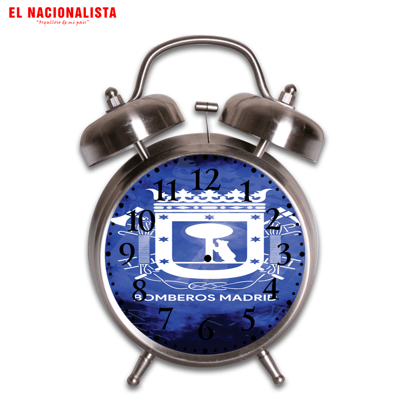 Reloj Despertador Bomberos Madrid – Despertador de Mesa con Escudo Oficial