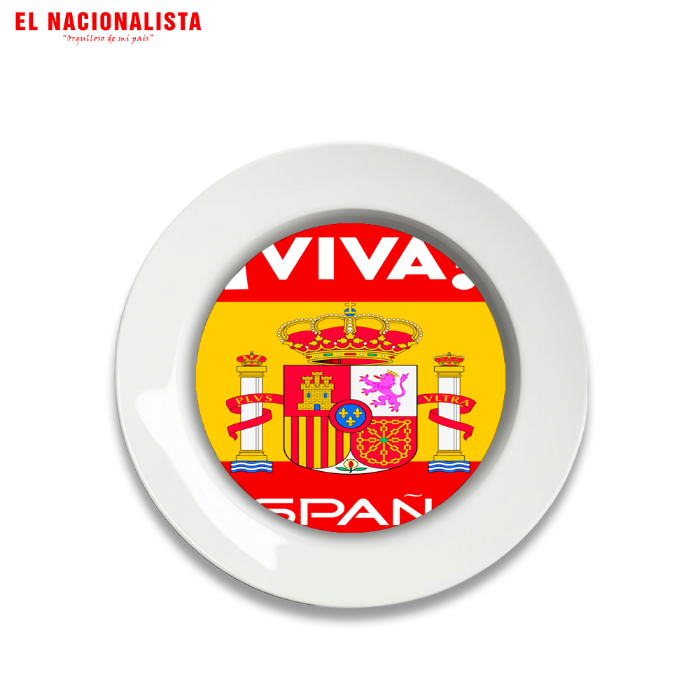 Plato Decorativo Viva España bandera – Arte en tu Mesa Viva España bandera