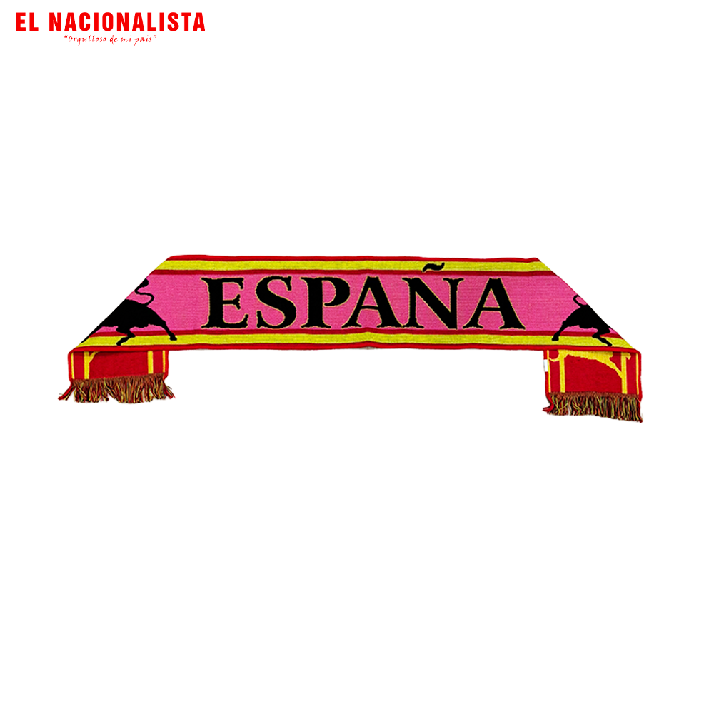 Bufanda España "Toro Osborne" — Rosa con Franjas Amarillas
