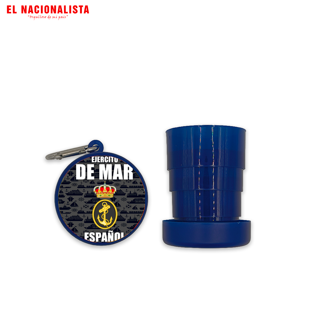 Vaso Plegable Portátil Ejército de Mar Español – Copa de Viaje con Emblema del Ejército de Mar
