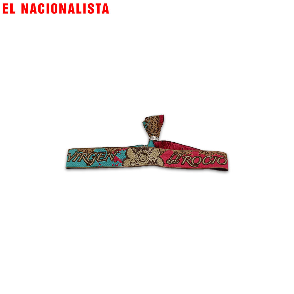 Pulsera Virgen del Rocío – Rosa y Turquesa Floral
