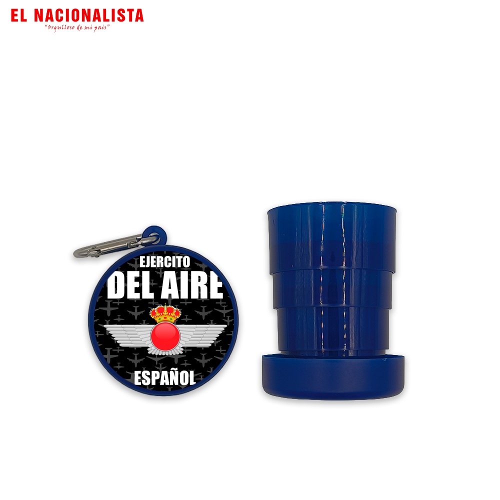 Vaso Plegable Portátil Ejército del Aire Español – Copa de Viaje con Emblema del Ejército del Aire