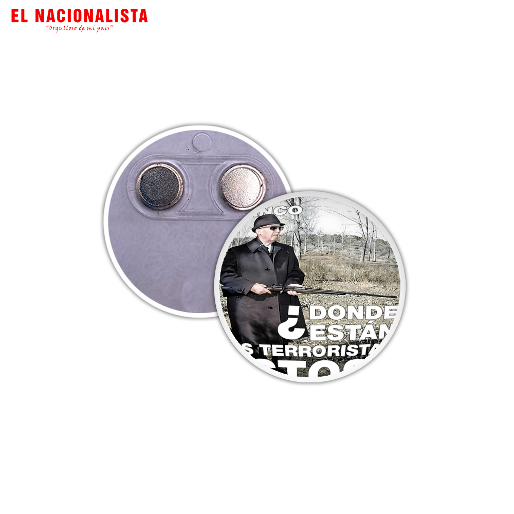 Imán Redondo Soy Franco donde están los Terroristas – Recuerdo Magnético Soy Franco donde están los Terroristas