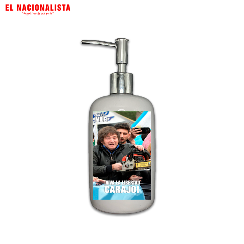 Dispensador de Jabón Javier Milei – Dosificador de Baño Exclusivo
