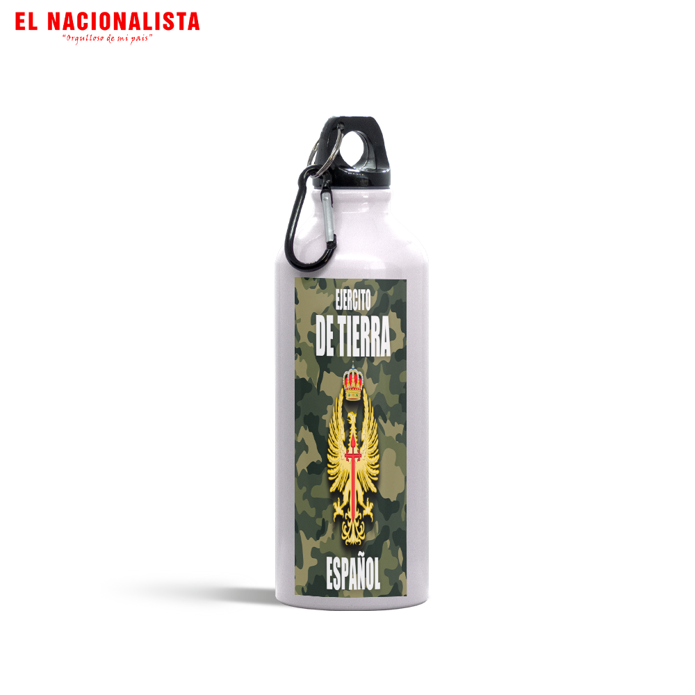 Cantimplora de Aluminio Ejército de Tierra Español – Botella Deportiva con Emblema del Ejército de Tierra