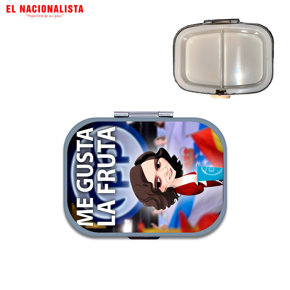 Pastillero Metálico Cuadrado Me gusta la Fruta – Organizador Compacto Me gusta la Fruta