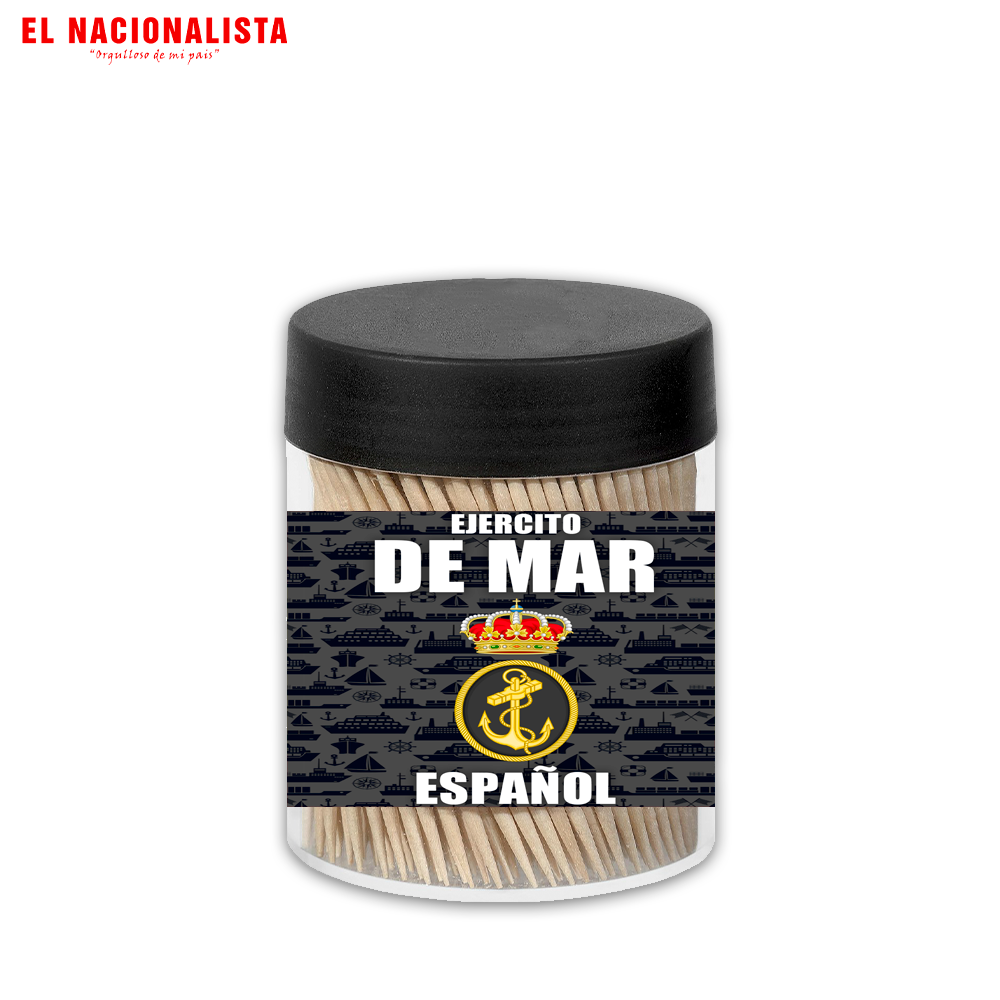 Bote de Palillos Ejército de Mar Español – Palillero de Cocina con Emblema del Ejército de Mar