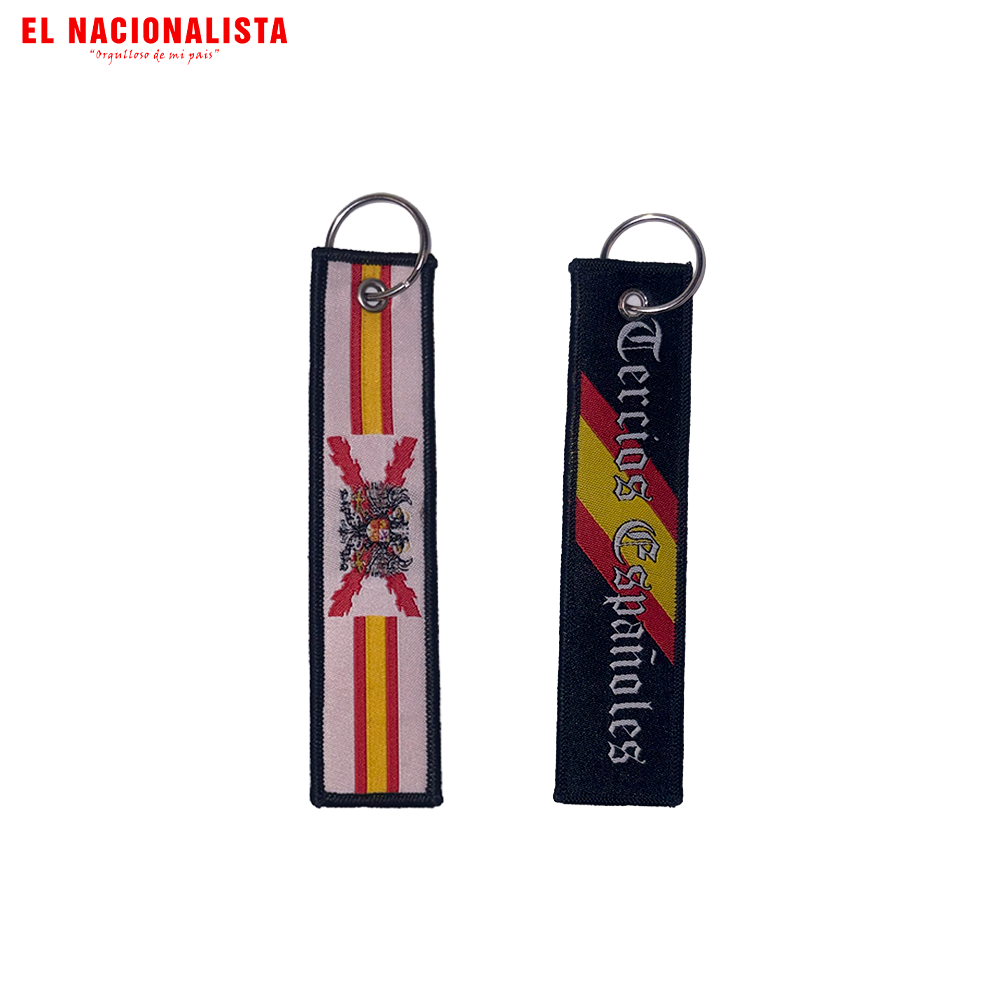 Llavero Largo Tercios Españoles – Bandera de España con Escudo