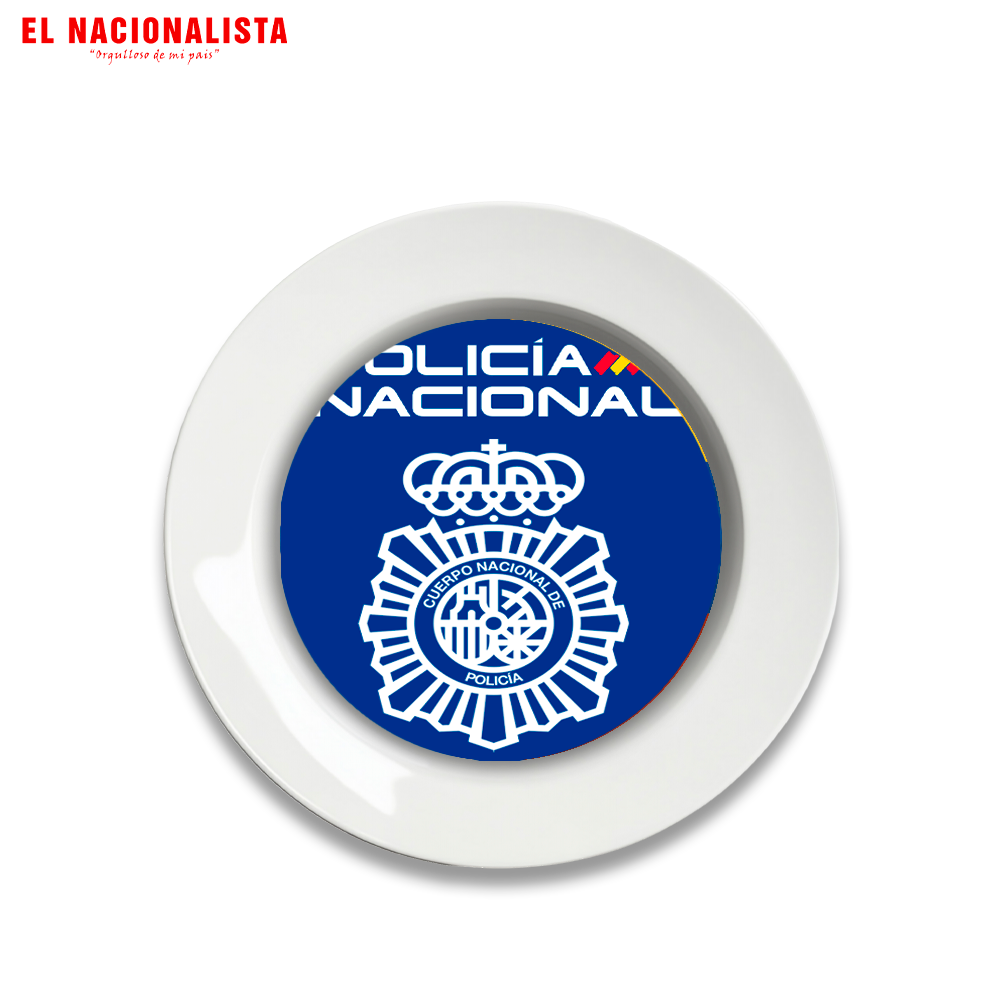 Plato Decorativo Policía Nacional – Plato de Cerámica con Emblema de la Policía Nacional