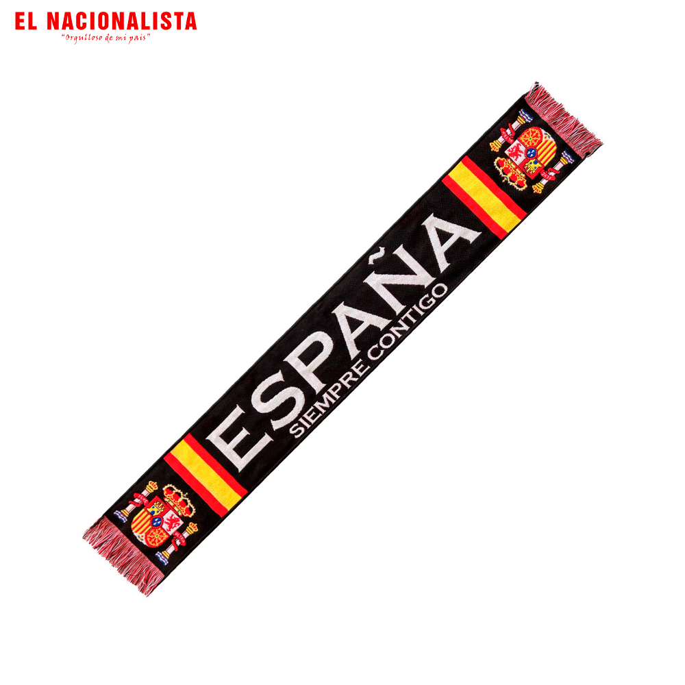 Bufanda "España Siempre Contigo" – Negra con Escudo