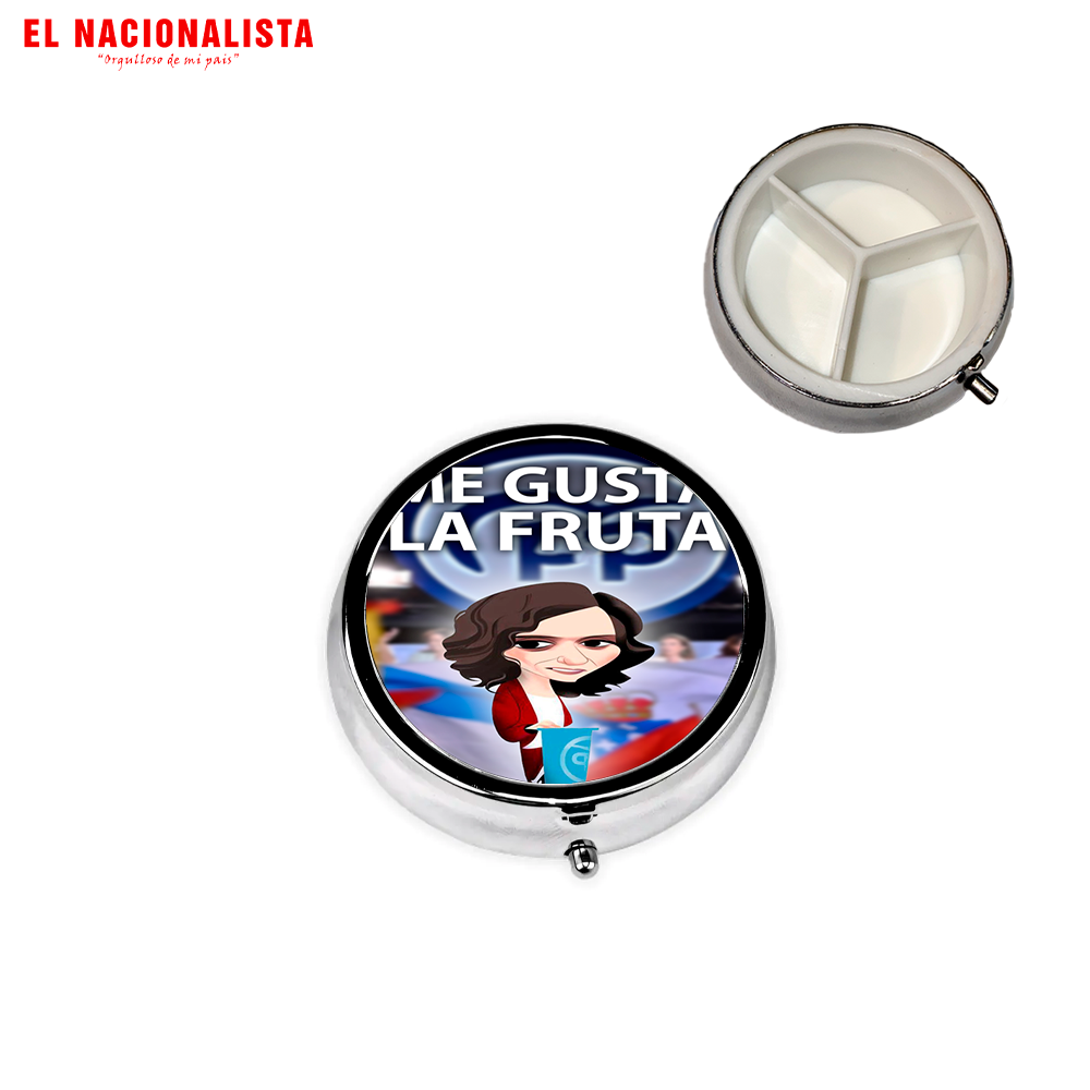 Pastillero Metálico Redondo Me gusta la Fruta – Organizador de Bolsillo Me gusta la Fruta