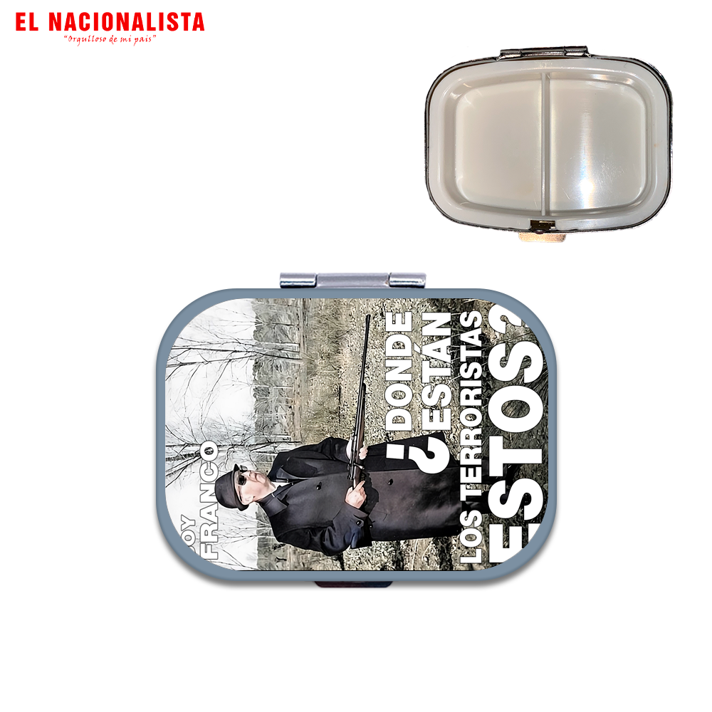 Pastillero Cuadrado Soy Franco donde están los Terroristas – Práctico y con Estilo Soy Franco donde están los Terroristas