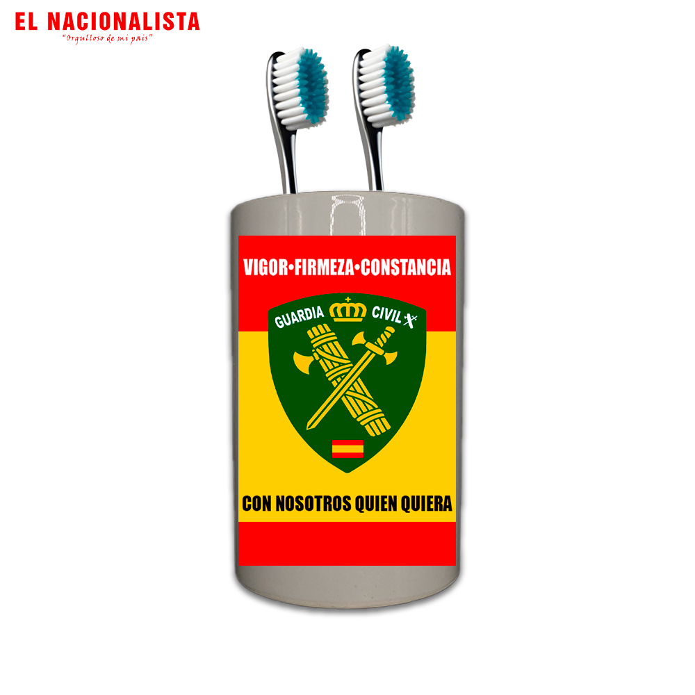 Bote para Cepillos de Dientes Guardia Civil España – Organizador de Baño con Emblema de la Guardia Civil