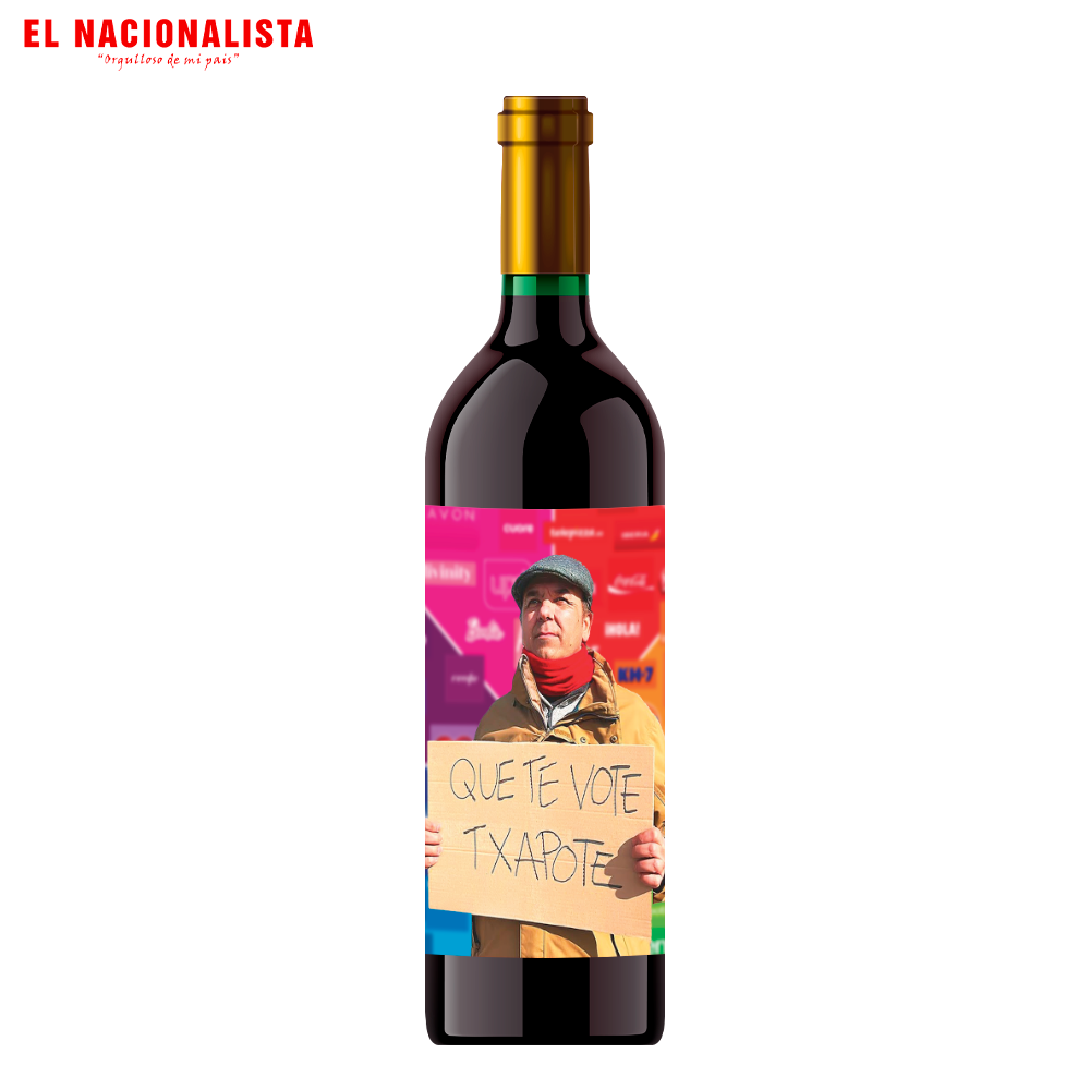Botella de Vino Dorado Que te vote Txapote – Edición Especial Que te vote Txapote