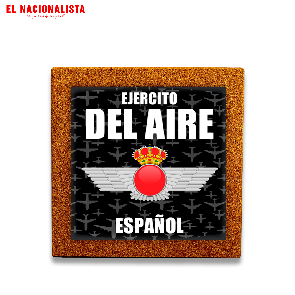 Baldosa Decorativa Enmarcada Ejército del Aire Español – Azulejo con Emblema del Ejército del Aire