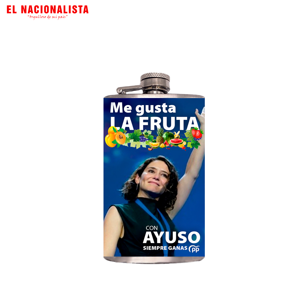 Petaca Metálica Ayuso – Licorera de Bolsillo Me Gusta la Fruta