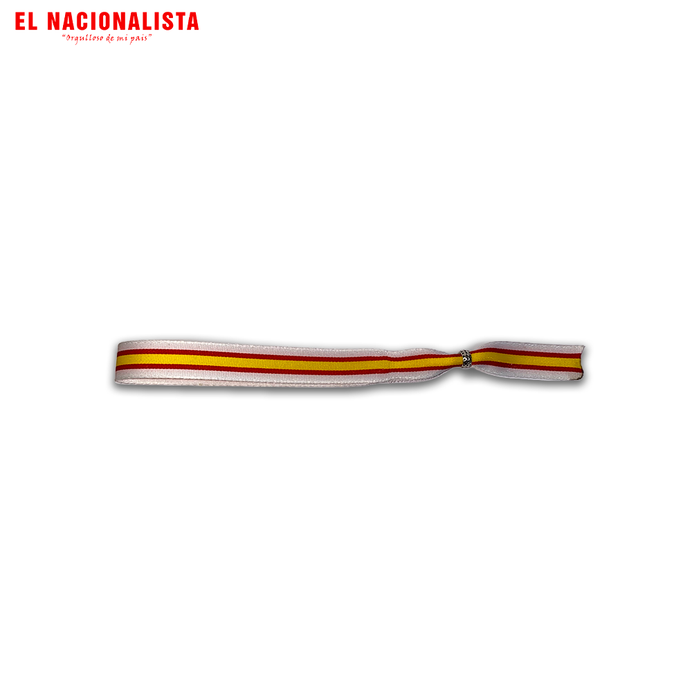 Pulsera Bandera España – Blanca con Rayas Rojo Amarillo