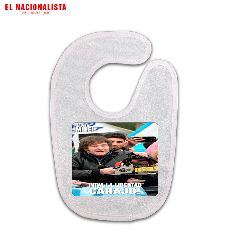 Babero para Bebé Javier Milei – Babero Personalizado Viva la Libertad