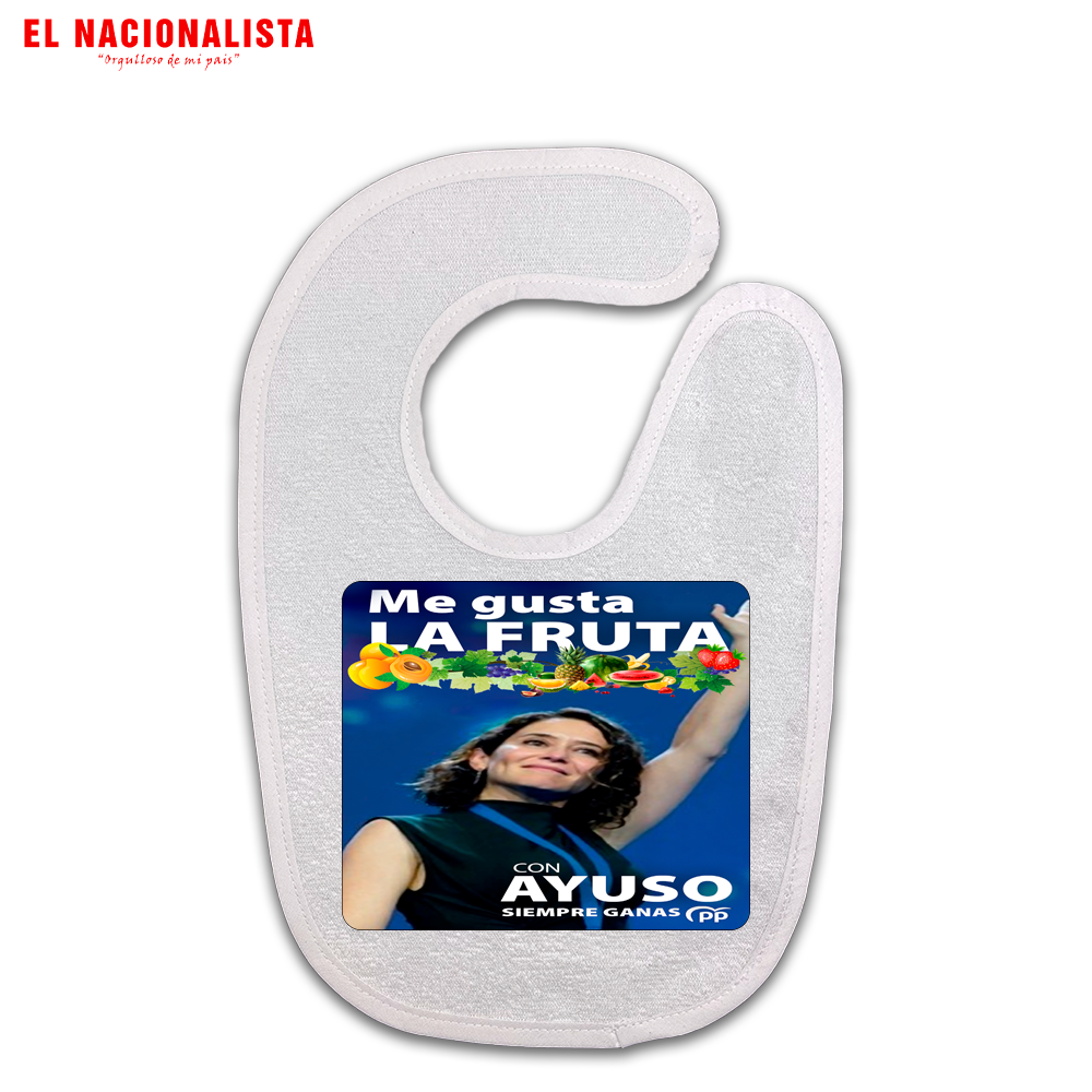 Babero para Bebé Ayuso – Babero Personalizado Me Gusta la Fruta