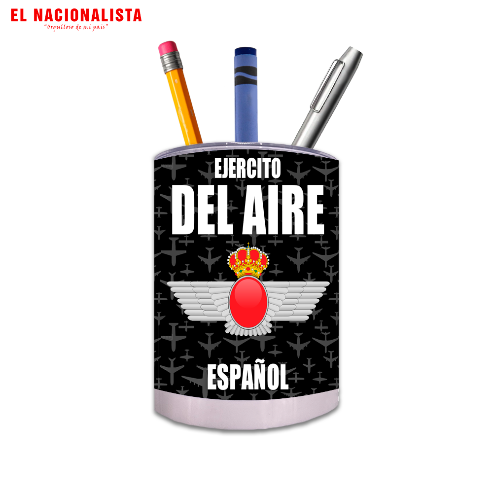 Porta Lápices Circular Ejército del Aire Español – Cubilete de Escritorio con Emblema del Ejército del Aire