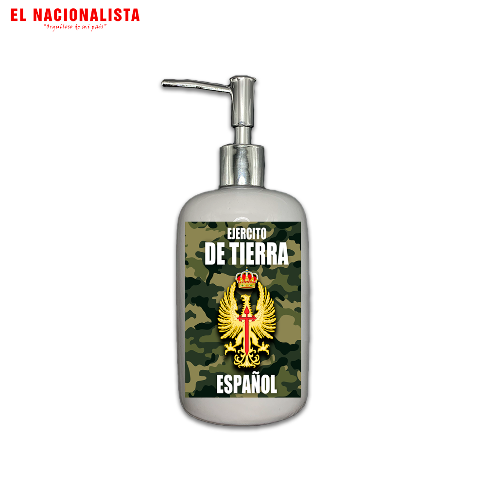 Dispensador de Jabón Ejército de Tierra Español – Dosificador de Baño con Emblema del Ejército de Tierra